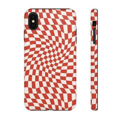 Wavy Cherry Cream Checkerboard