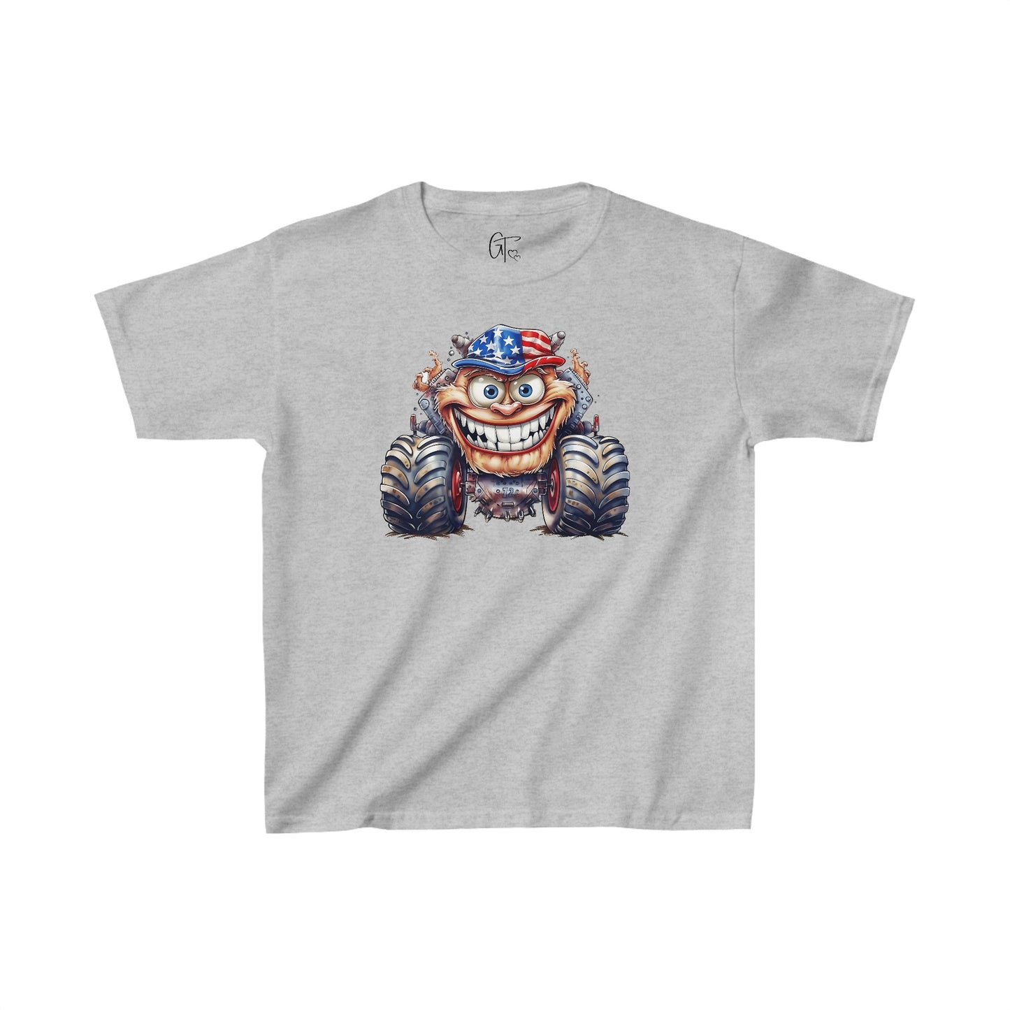 SUB1923 Monster Truck 4th of July Patriotic Kids T-Shirt
