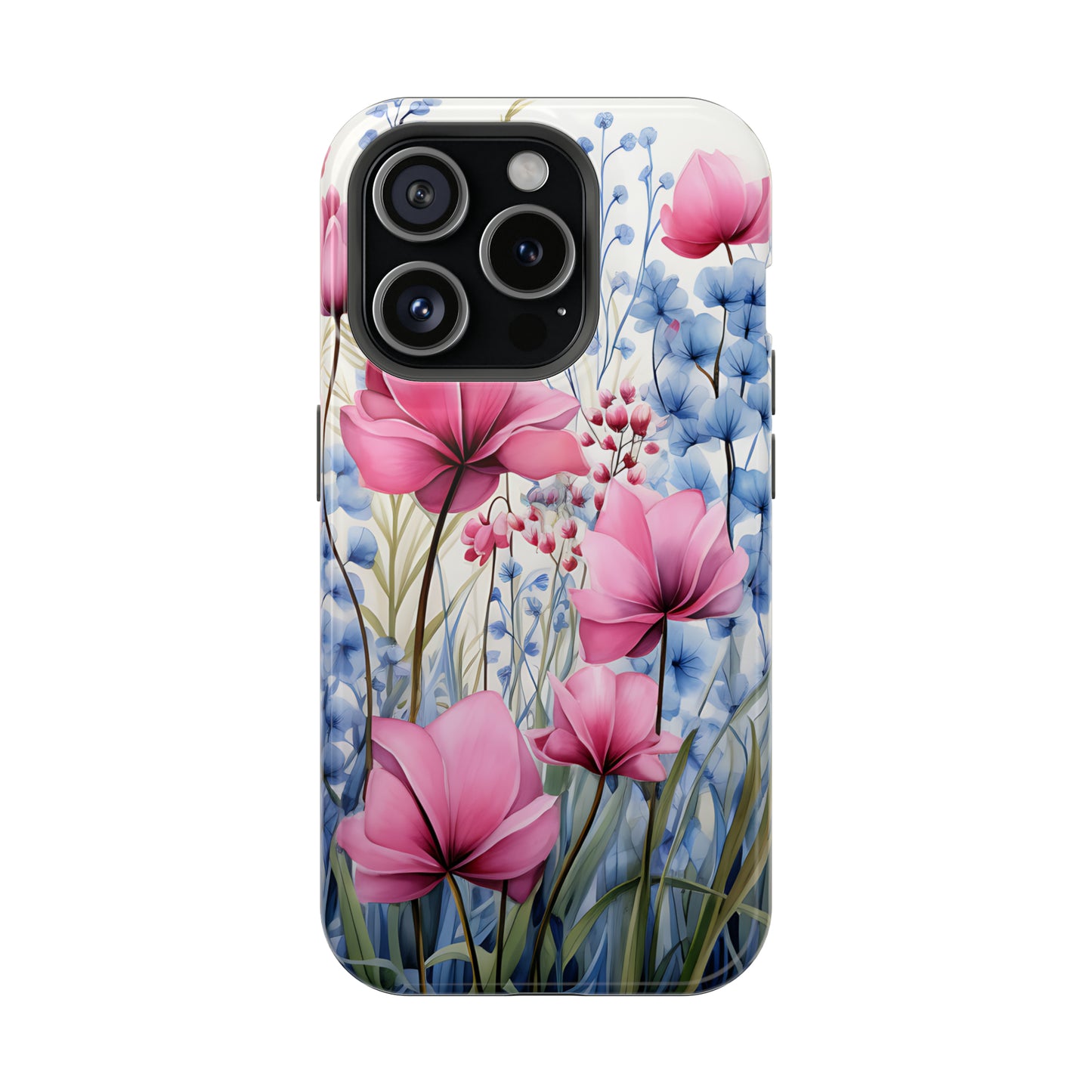 Pink and Blue Spring Flowers Case