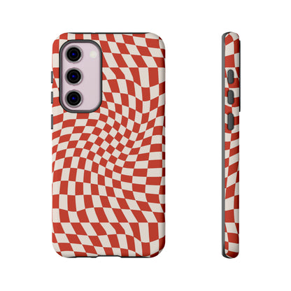 Wavy Cherry Cream Checkerboard