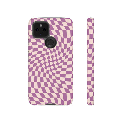 Wavy Purple Pink Checkerboard