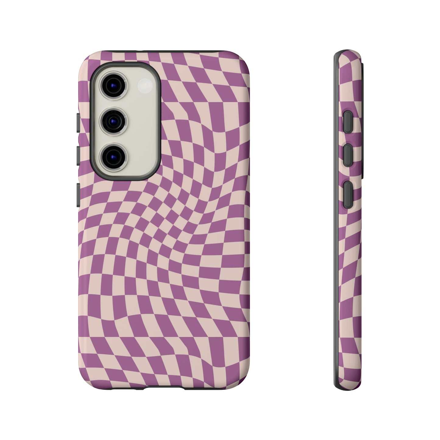 Wavy Purple Pink Checkerboard