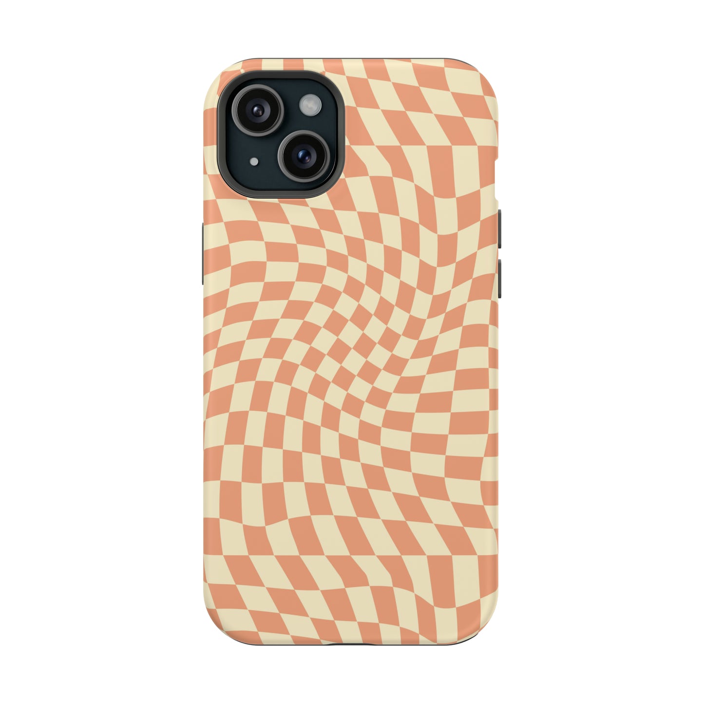 Wavy Peach Cream Checkerboard Case