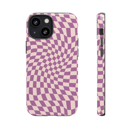 Wavy Purple Pink Checkerboard