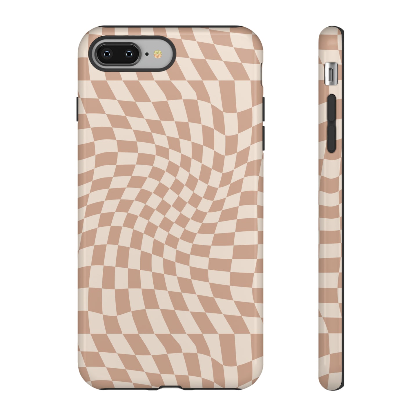 Wavy Tan Checkerboard