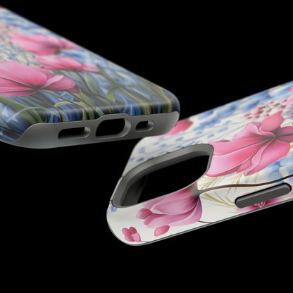 Pink and Blue Spring Flowers Case