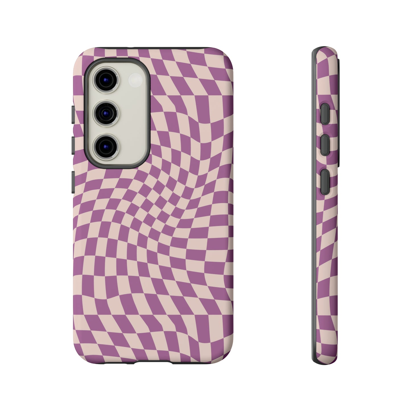 Wavy Purple Pink Checkerboard