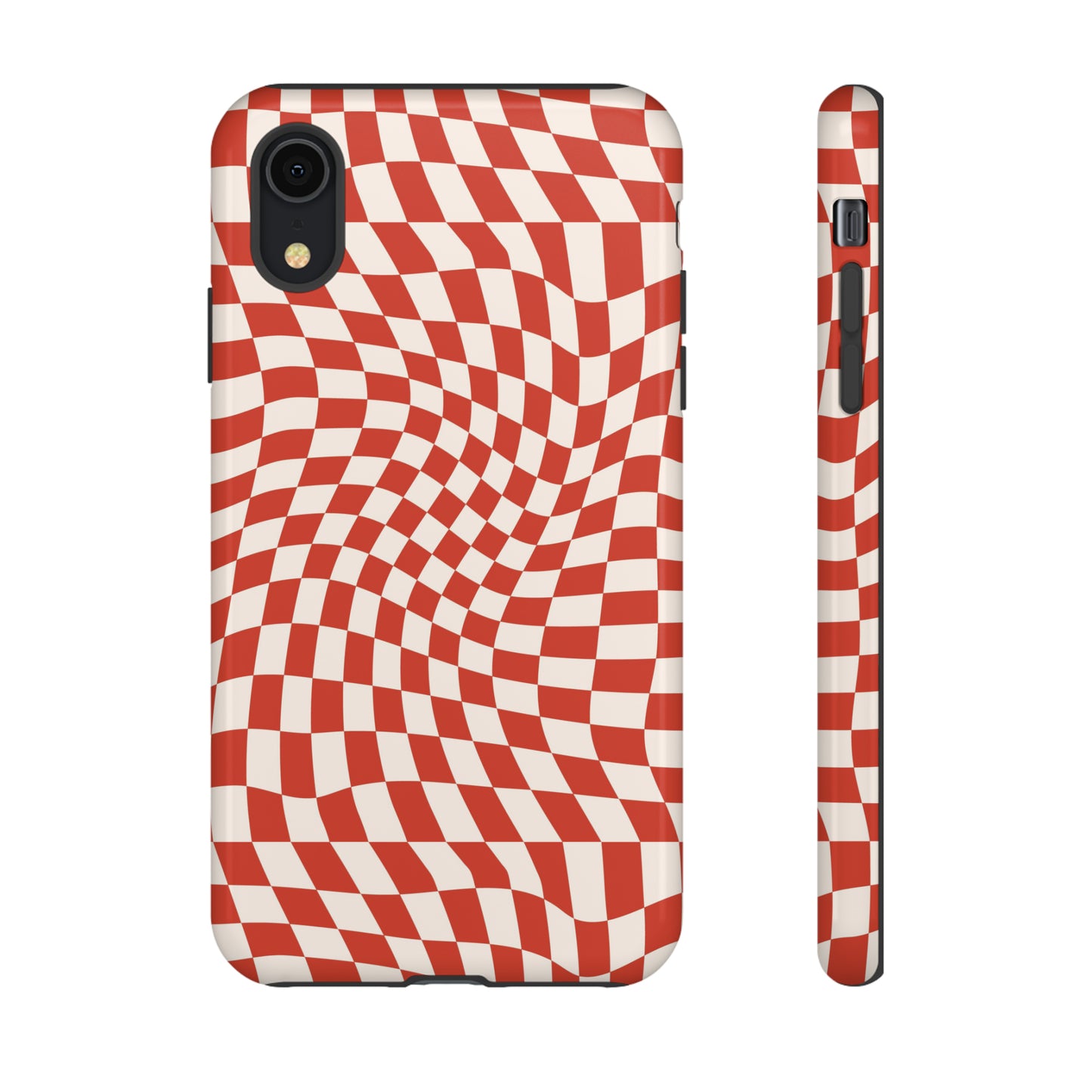 Wavy Cherry Cream Checkerboard