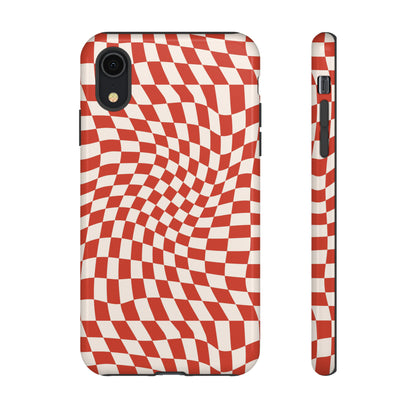 Wavy Cherry Cream Checkerboard