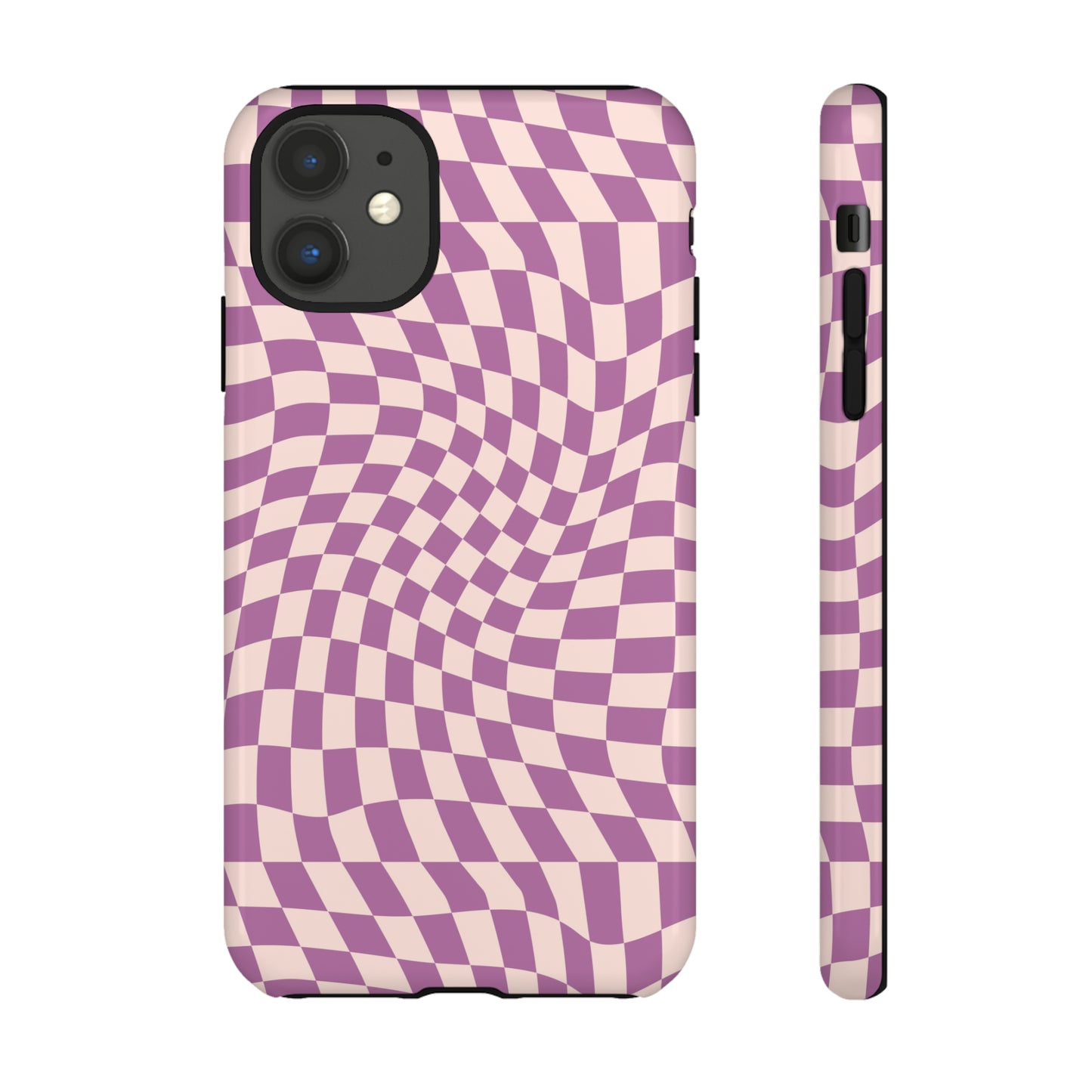 Wavy Purple Pink Checkerboard