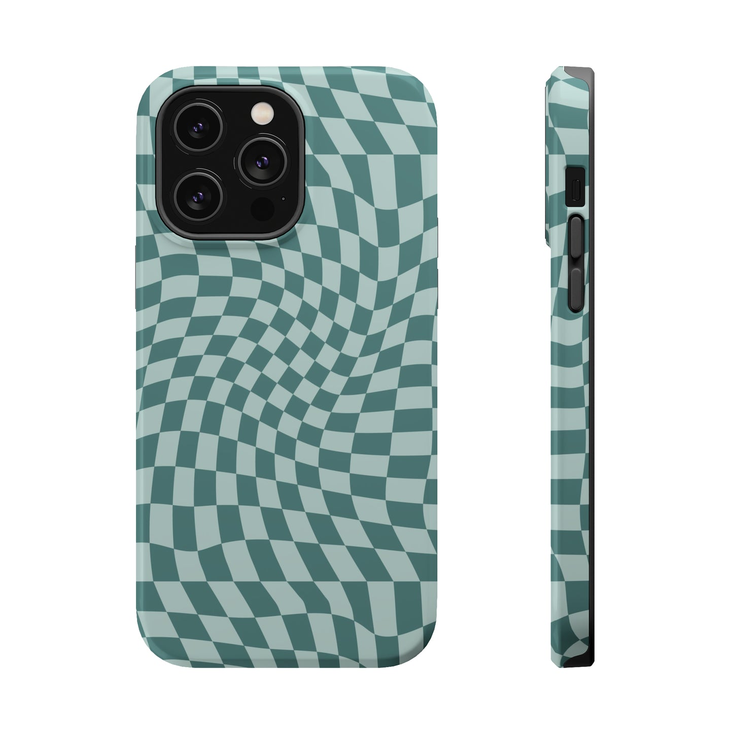 Wavy Teal Blue Checkerboard Case