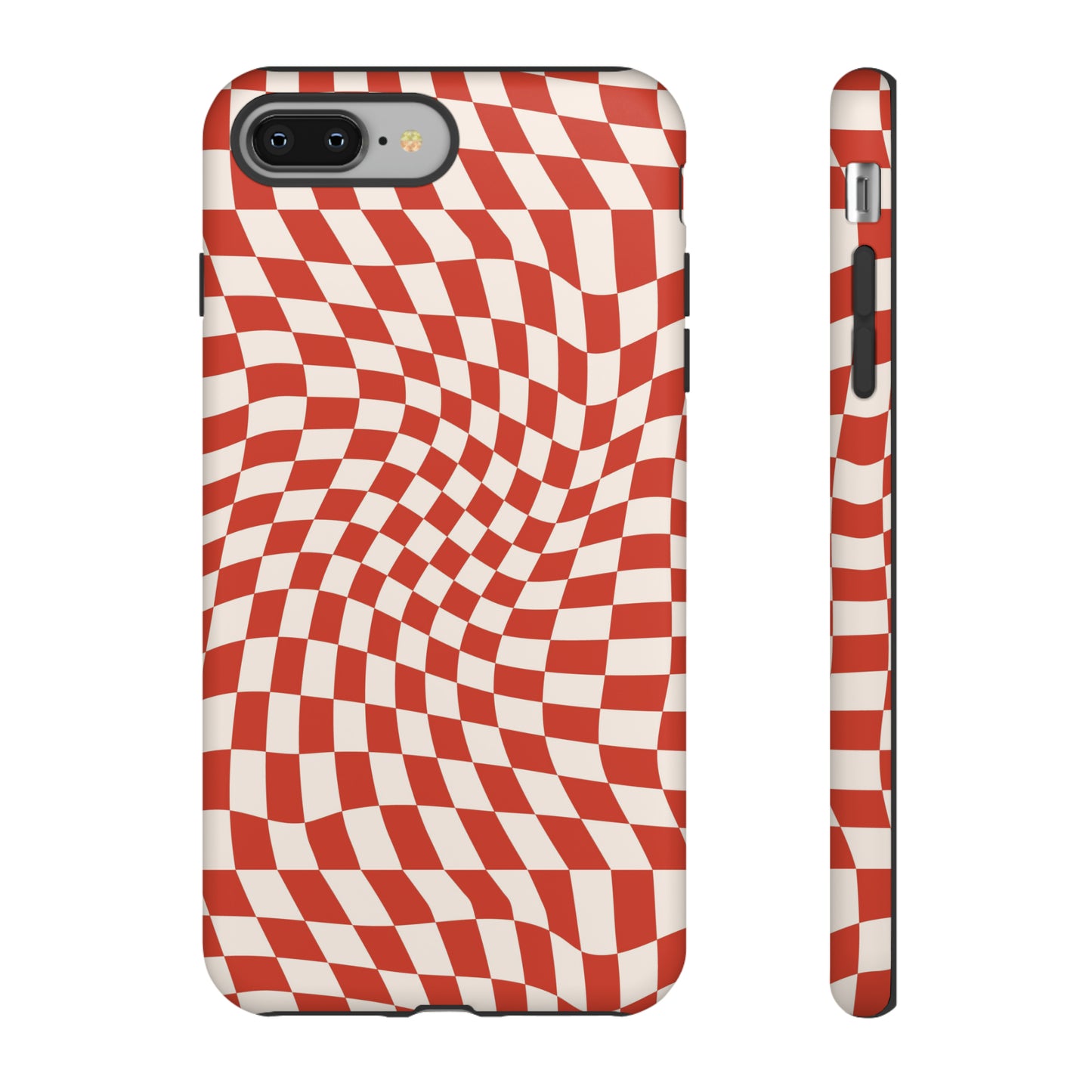 Wavy Cherry Cream Checkerboard