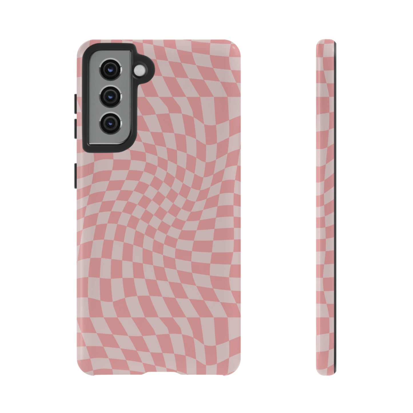 Wavy Pink Checkerboard