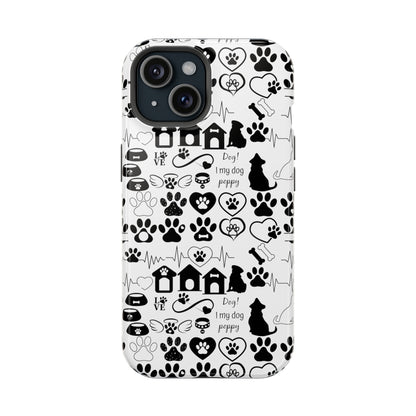 Love My Dog & Paw Prints Phone Case