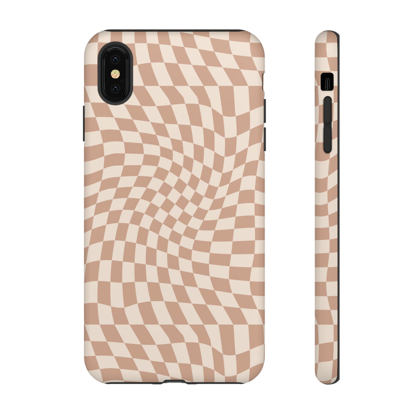 Wavy Tan Checkerboard