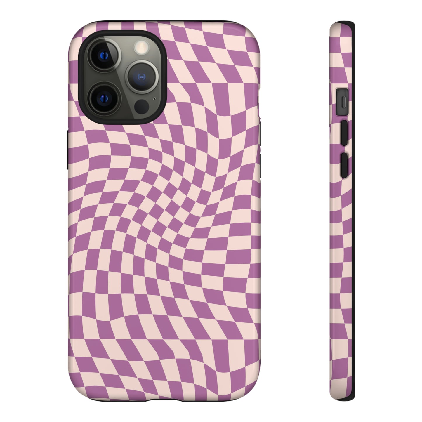 Wavy Purple Pink Checkerboard