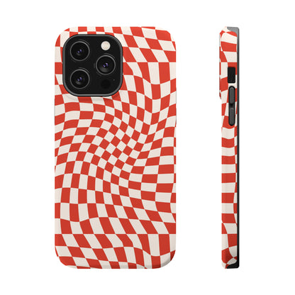 Wavy Cherry Cream Checkerboard Case