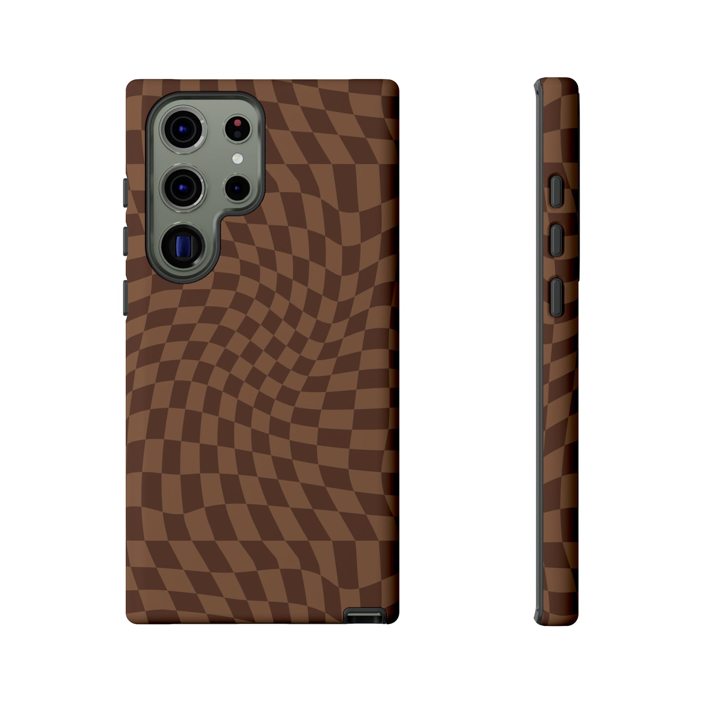 Wavy Brown Checkerboard