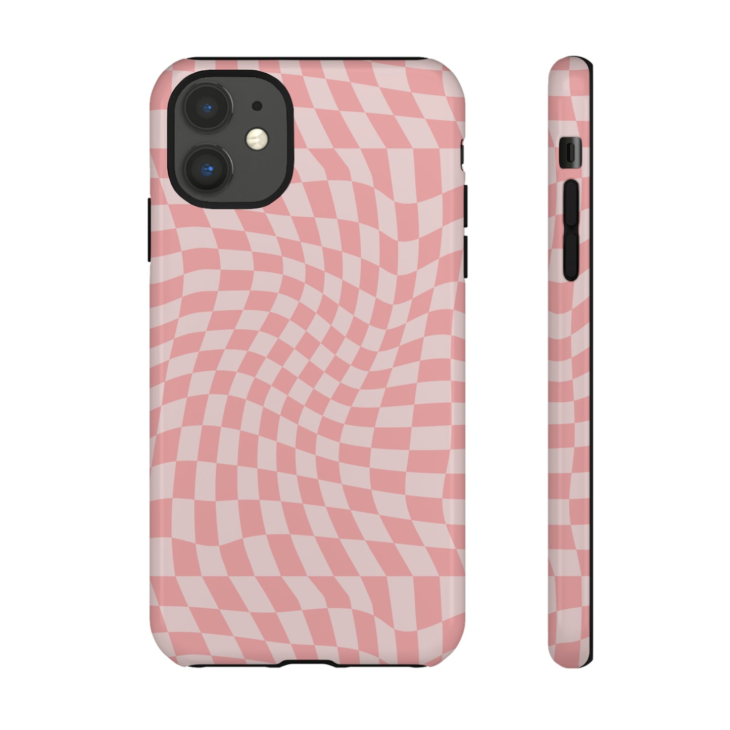 Wavy Pink Checkerboard