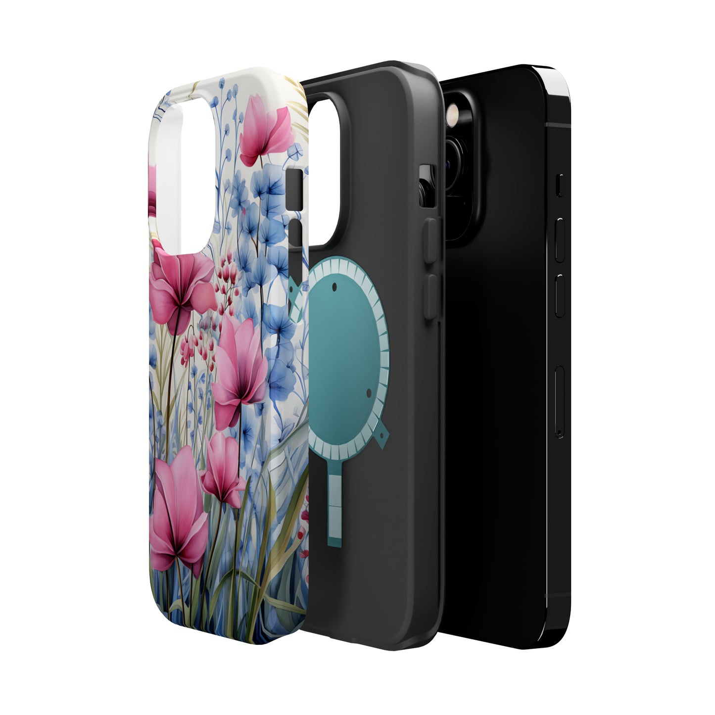Pink and Blue Spring Flowers Case