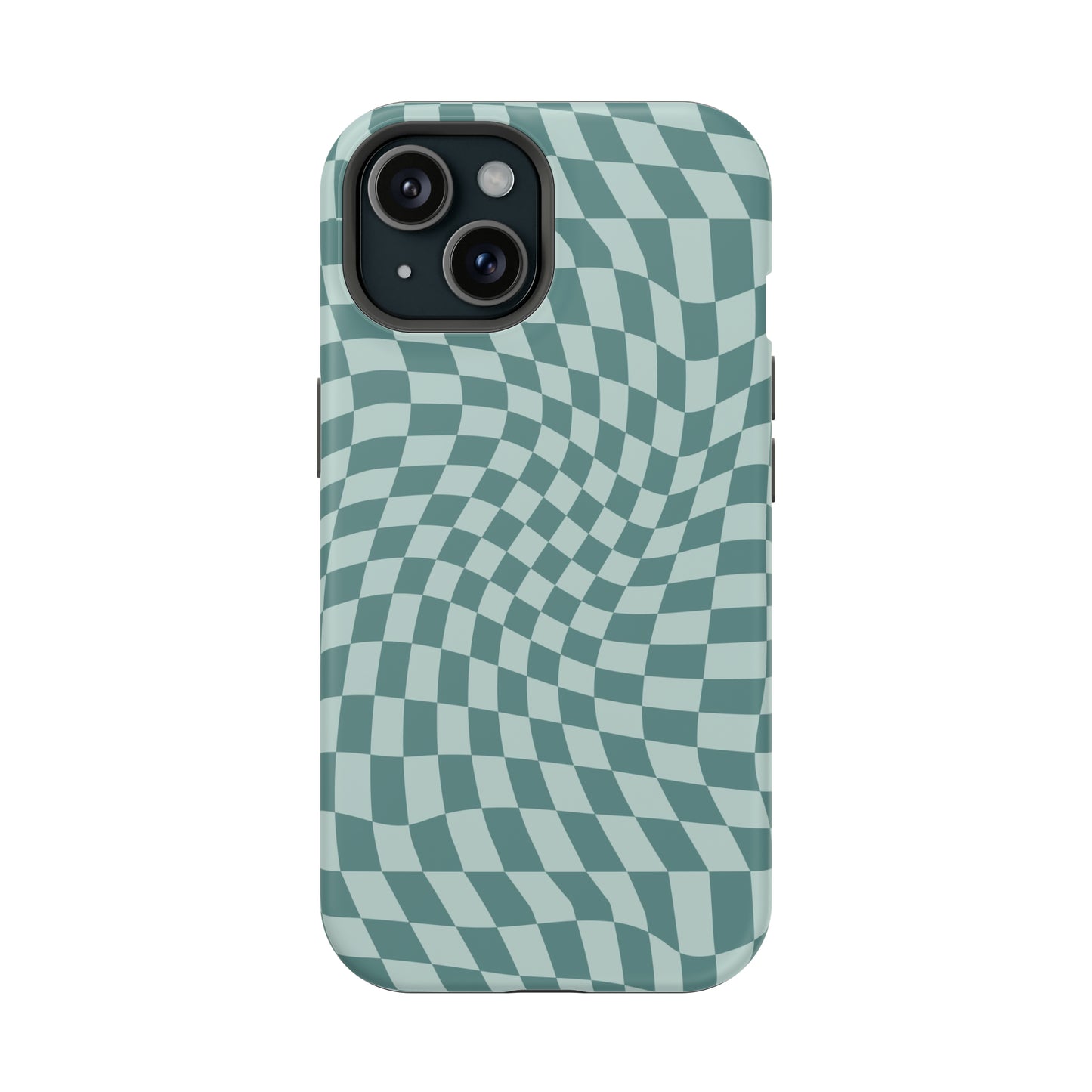 Wavy Teal Blue Checkerboard Case