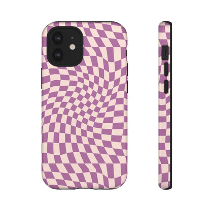 Wavy Purple Pink Checkerboard