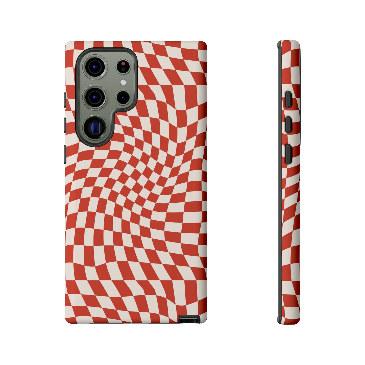 Wavy Cherry Cream Checkerboard