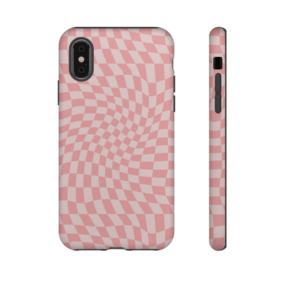 Wavy Pink Checkerboard