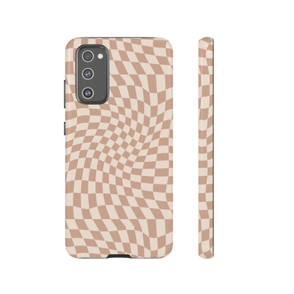 Wavy Tan Checkerboard