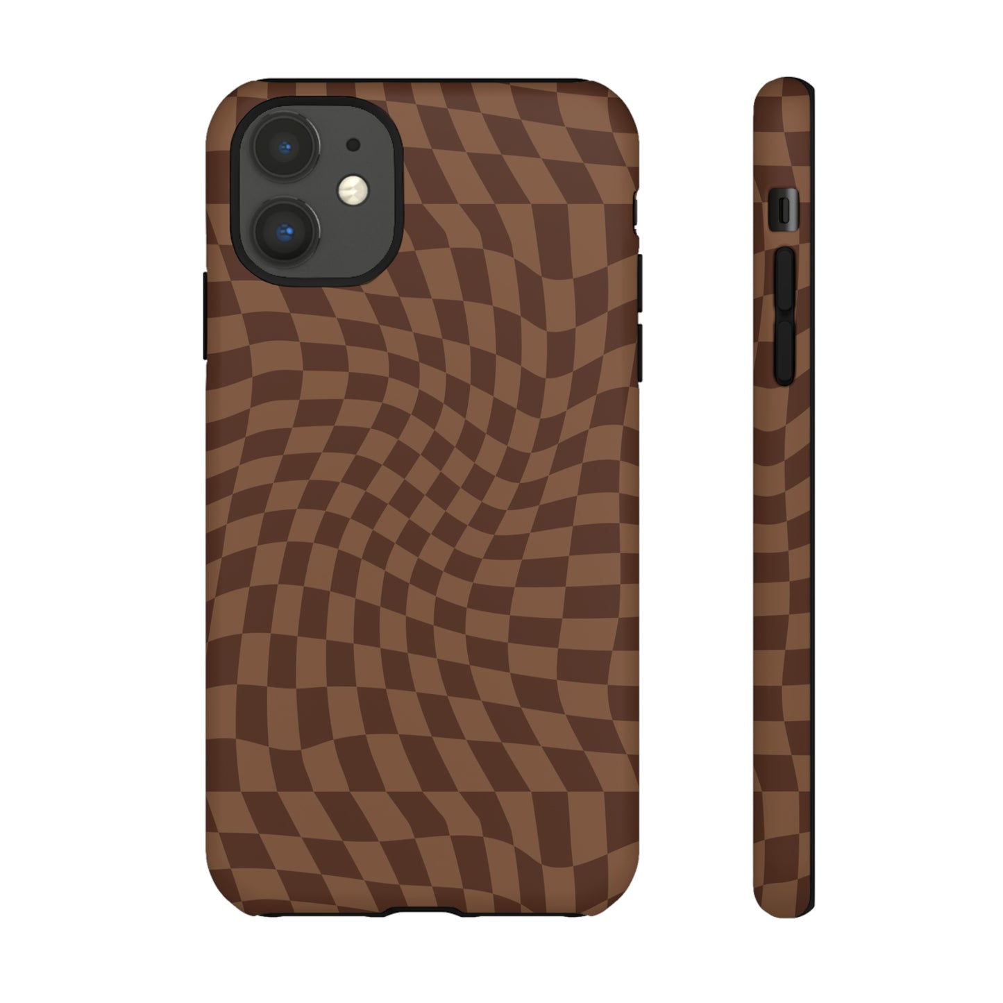 Wavy Brown Checkerboard