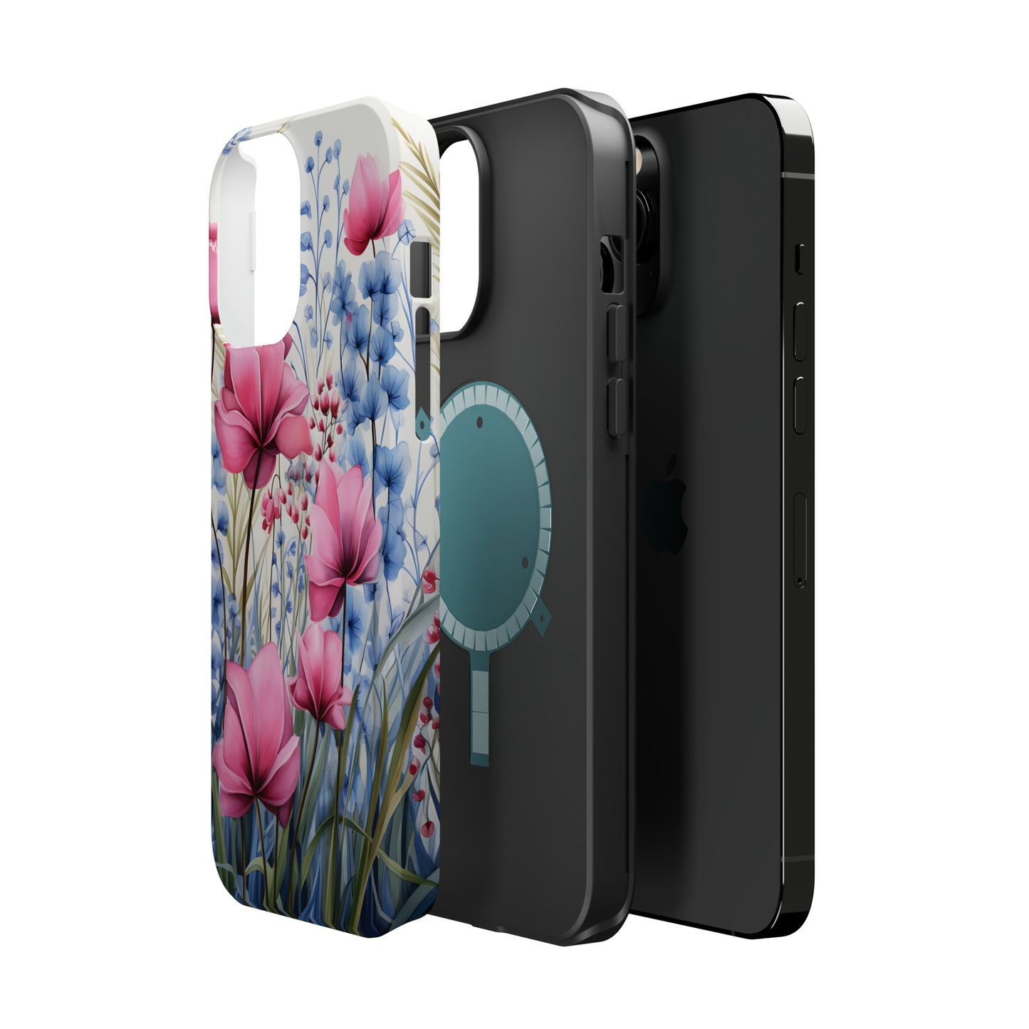 Pink and Blue Spring Flowers Case