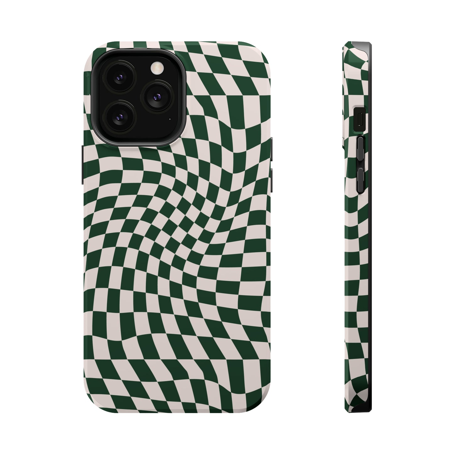 Wavy Forest Green Checkerboard Case