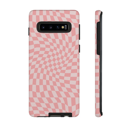 Wavy Pink Checkerboard