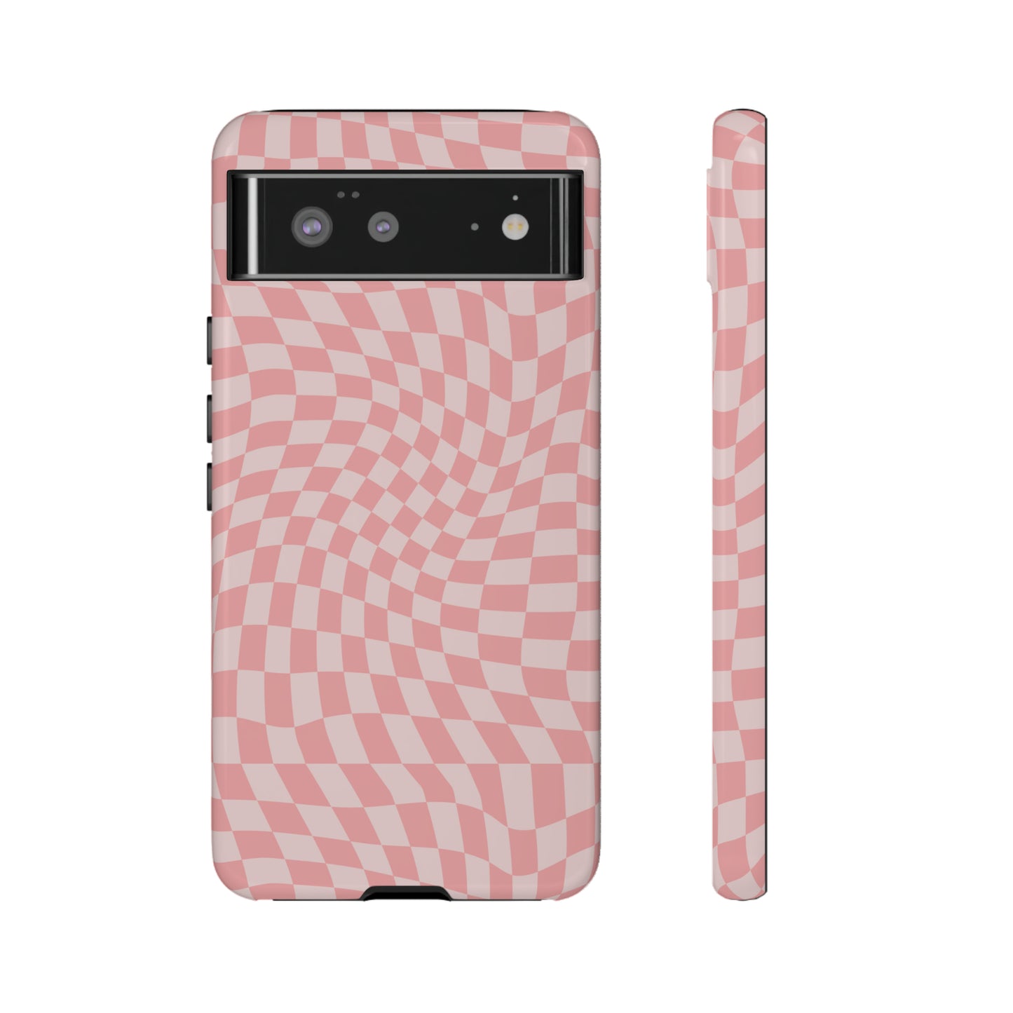 Wavy Pink Checkerboard