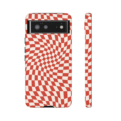 Wavy Cherry Cream Checkerboard