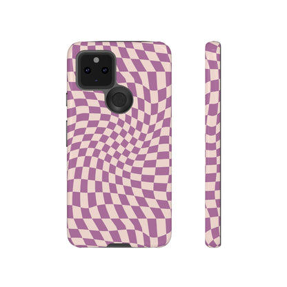 Wavy Purple Pink Checkerboard