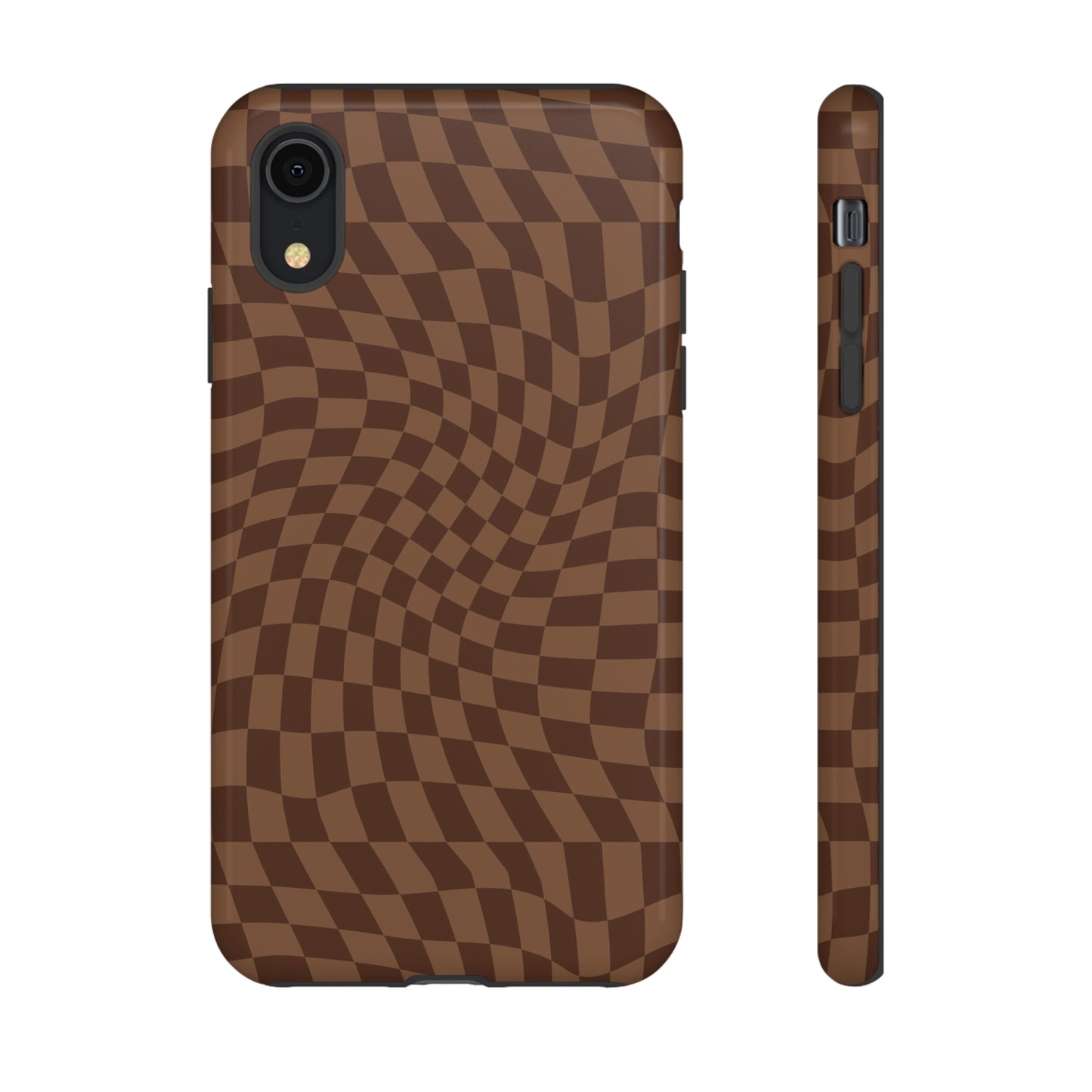 Wavy Brown Checkerboard