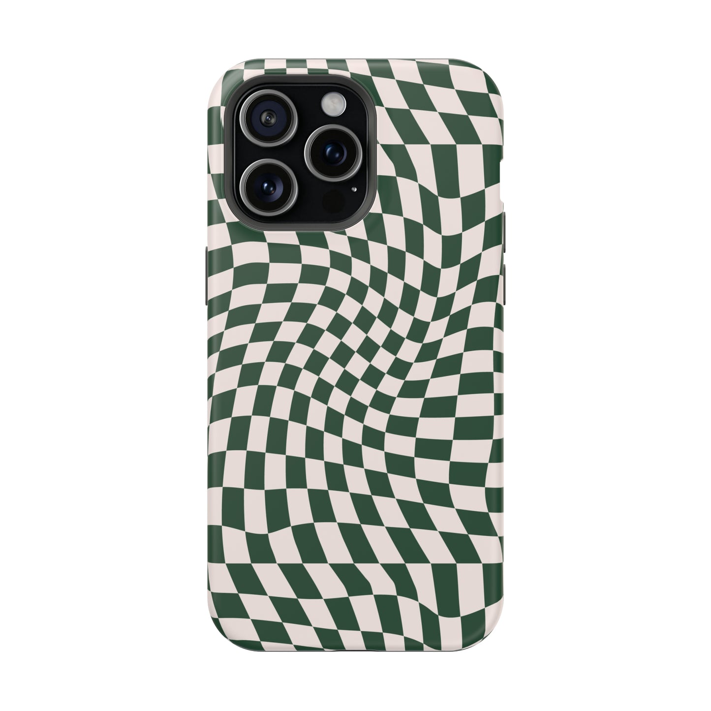 Wavy Forest Green Checkerboard Case