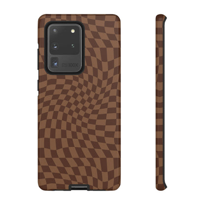 Wavy Brown Checkerboard