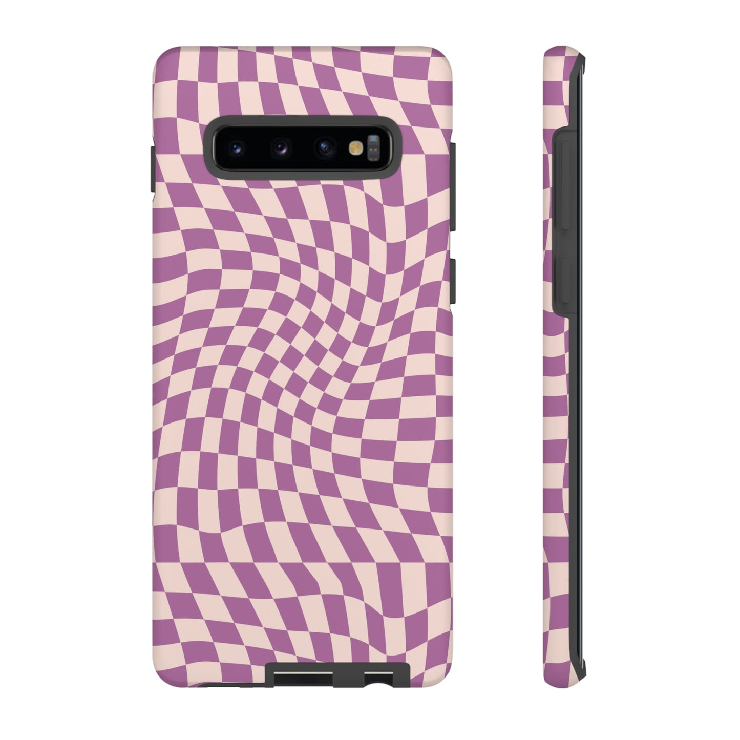 Wavy Purple Pink Checkerboard