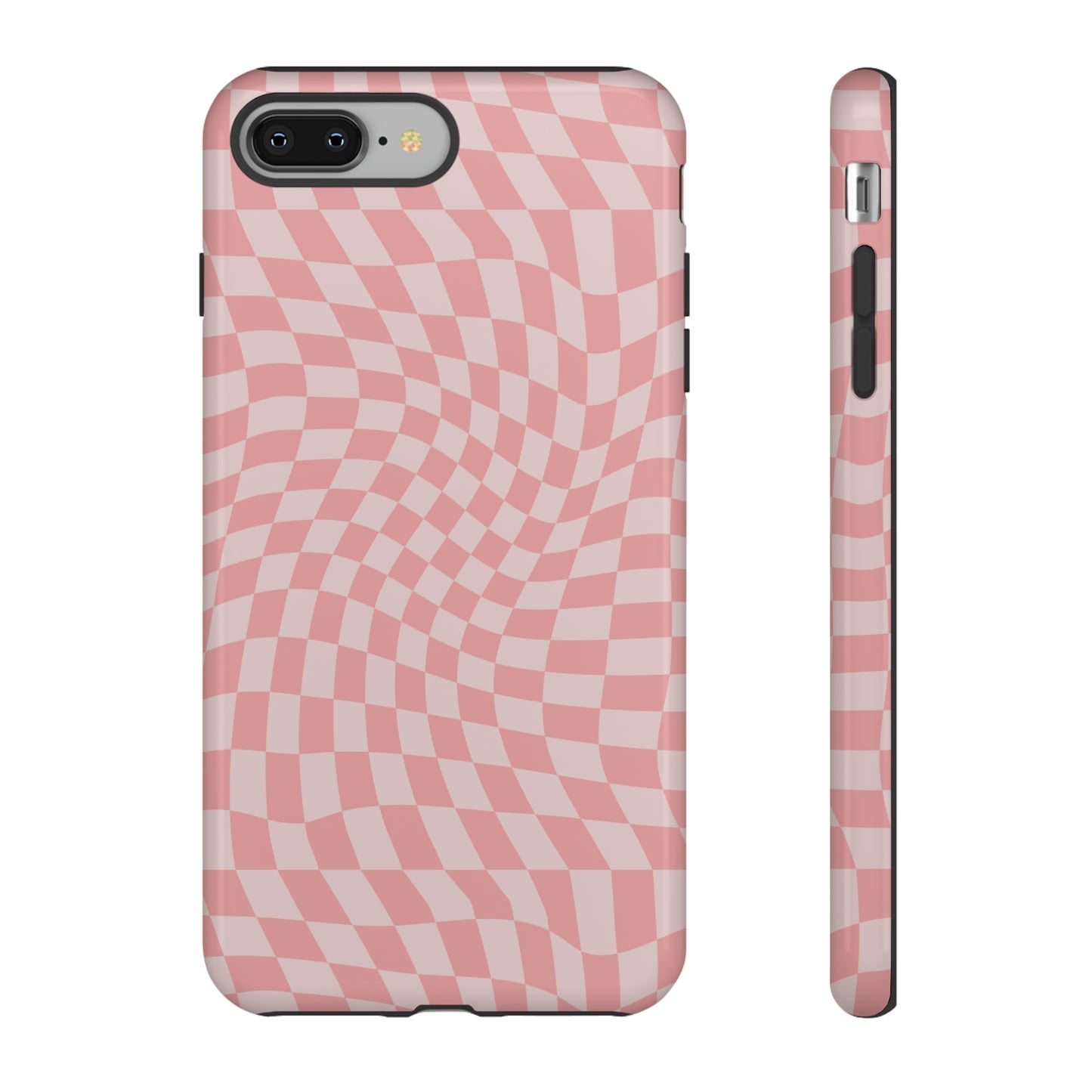 Wavy Pink Checkerboard