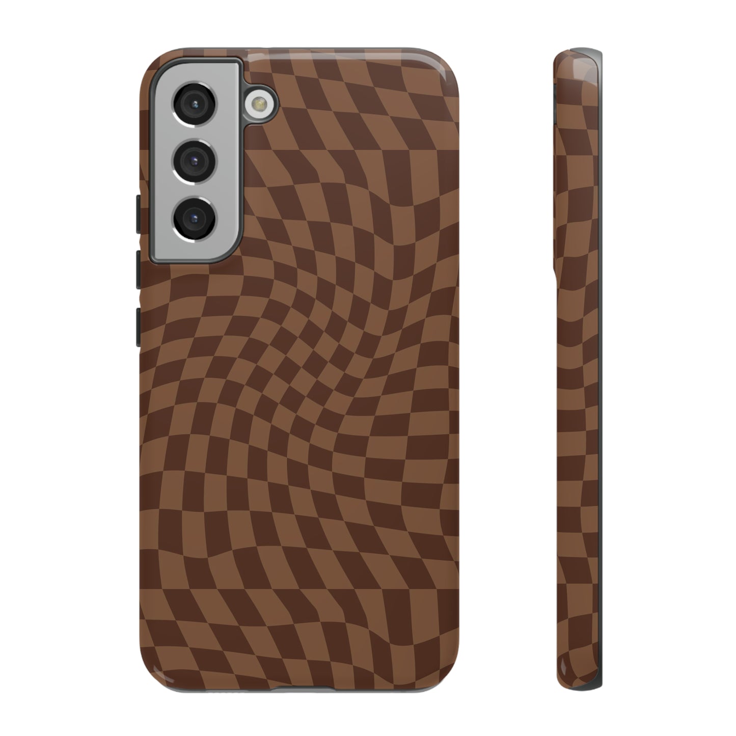 Wavy Brown Checkerboard