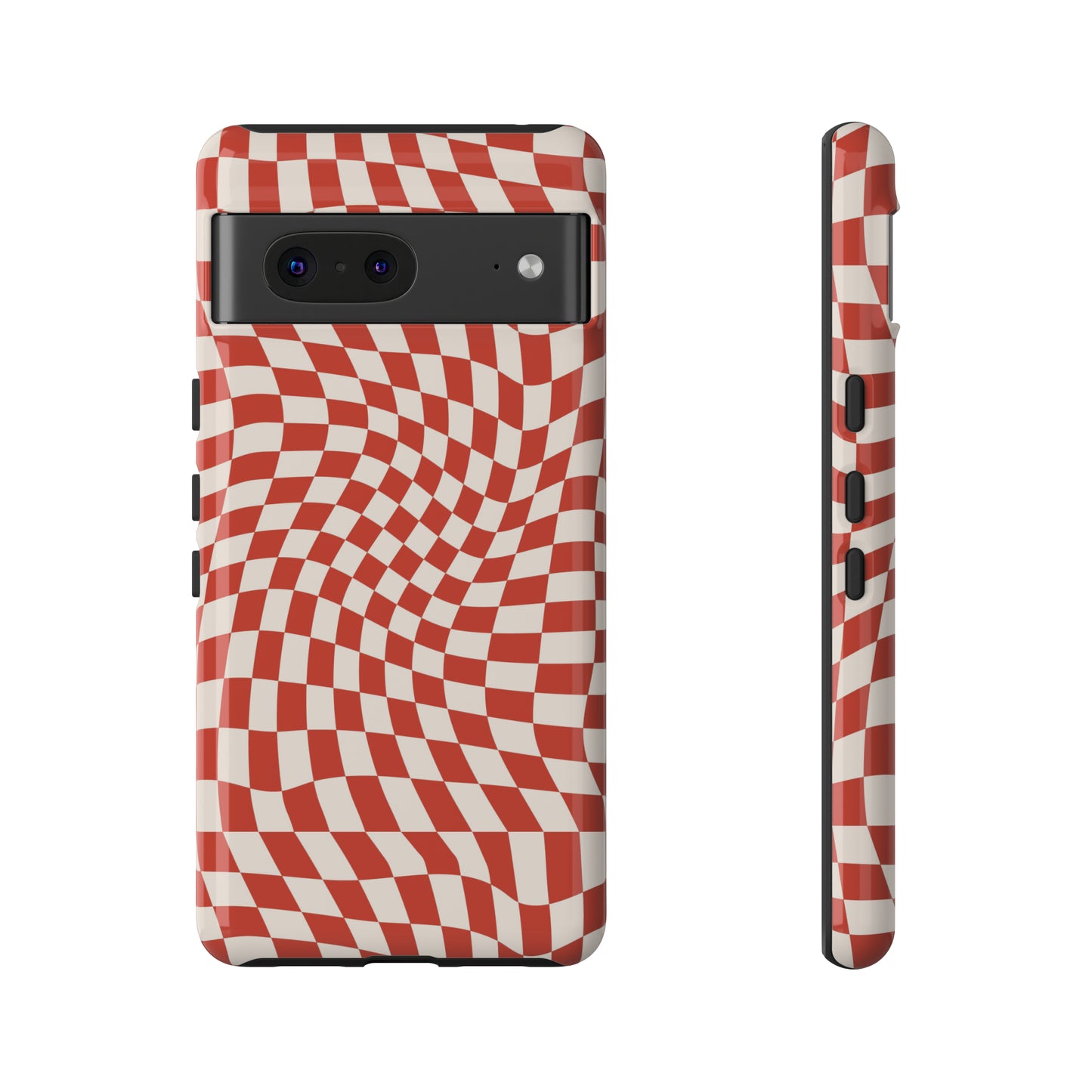 Wavy Cherry Cream Checkerboard