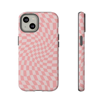 Wavy Pink Checkerboard