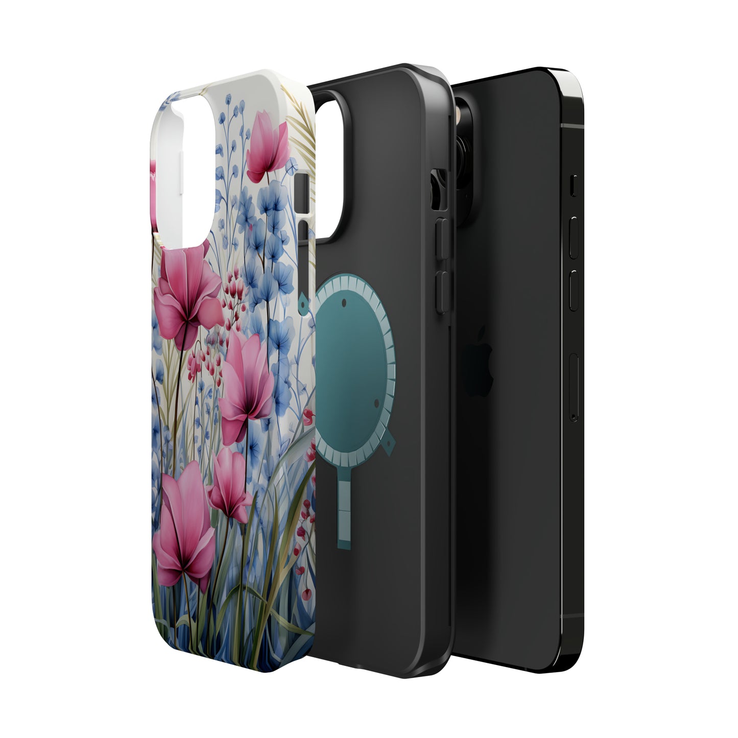 Pink and Blue Spring Flowers Case