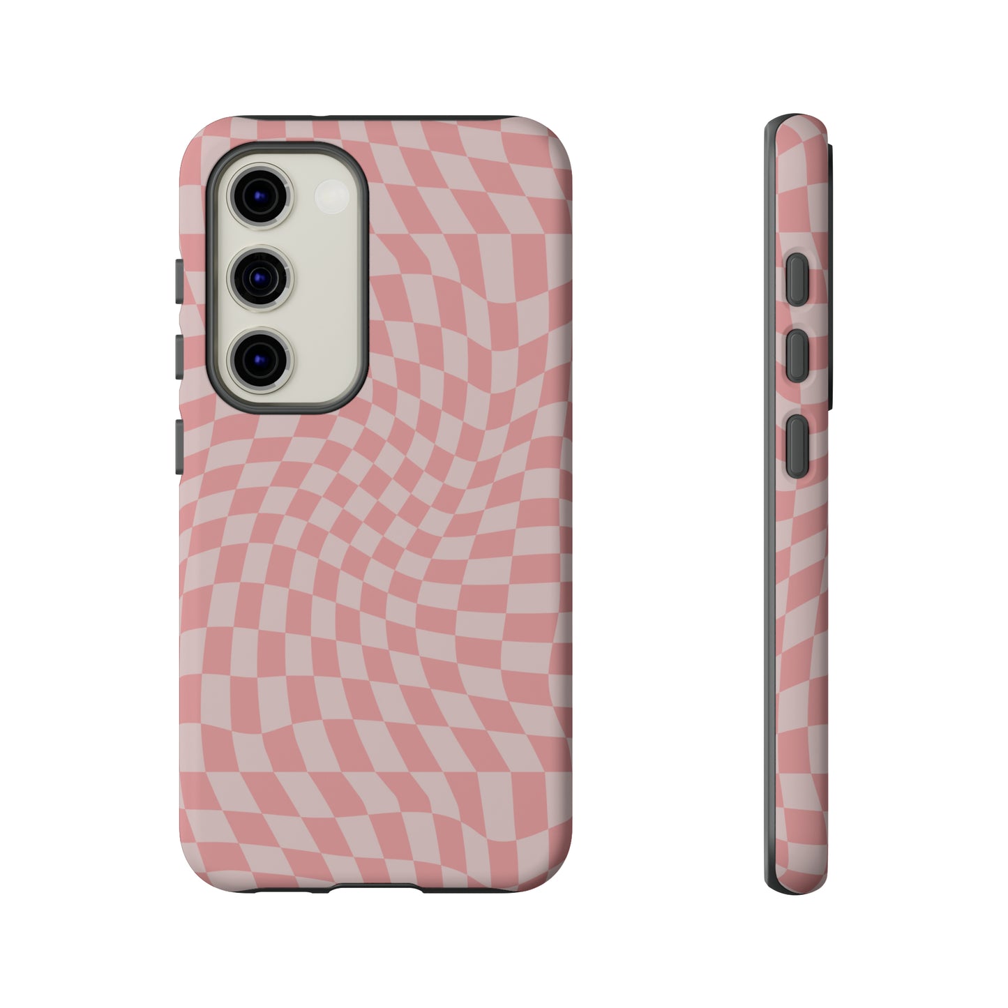 Wavy Pink Checkerboard