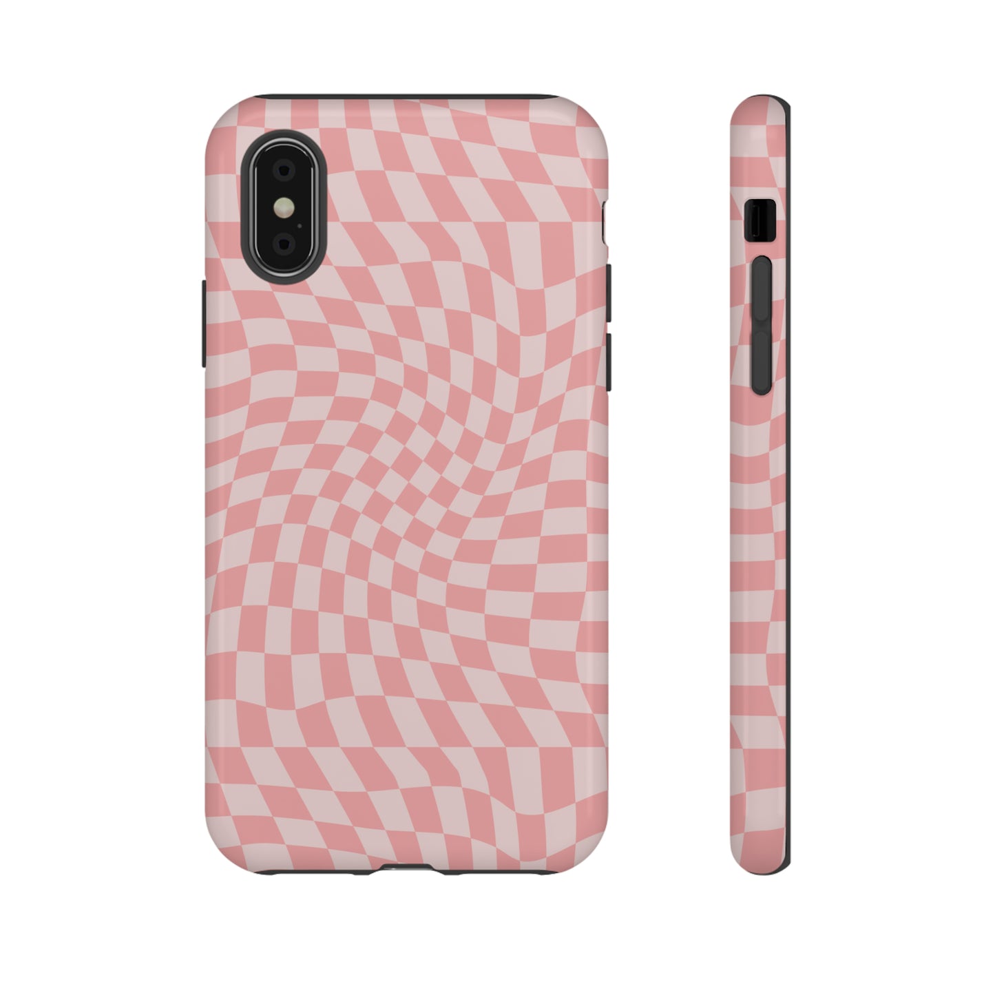 Wavy Pink Checkerboard