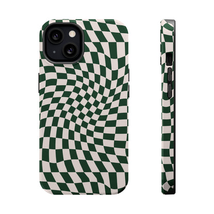 Wavy Forest Green Checkerboard Case