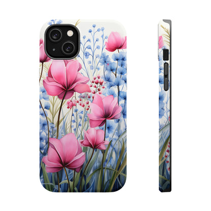 Pink and Blue Spring Flowers Case