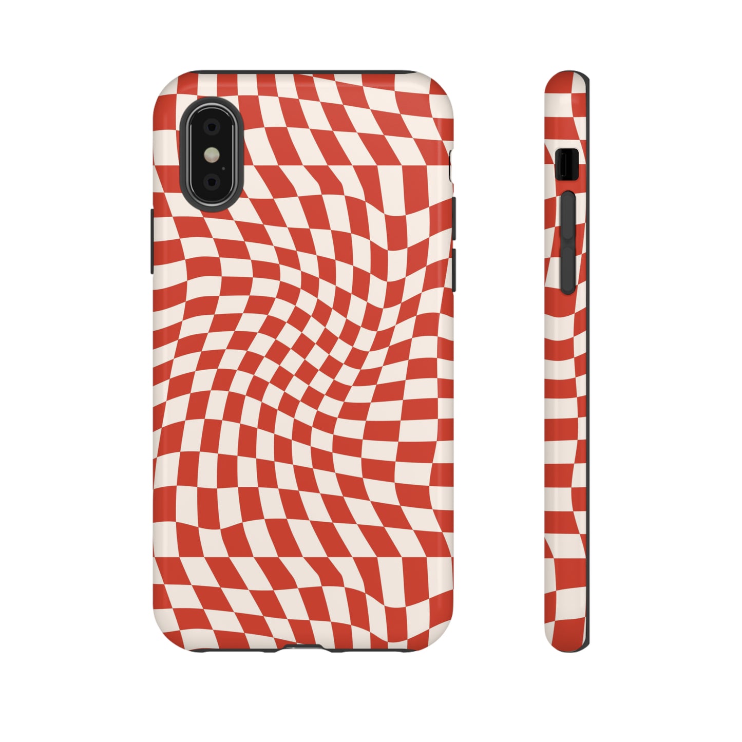 Wavy Cherry Cream Checkerboard